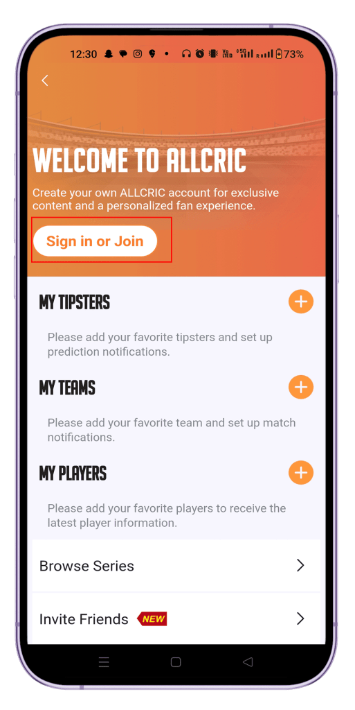 How to signup on AllCric App