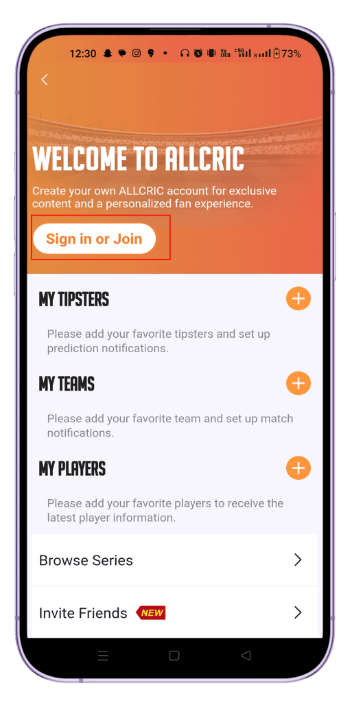 How to signup on AllCric App