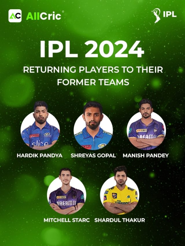 IPL 2024: Players Who are Returning to Their Old Team