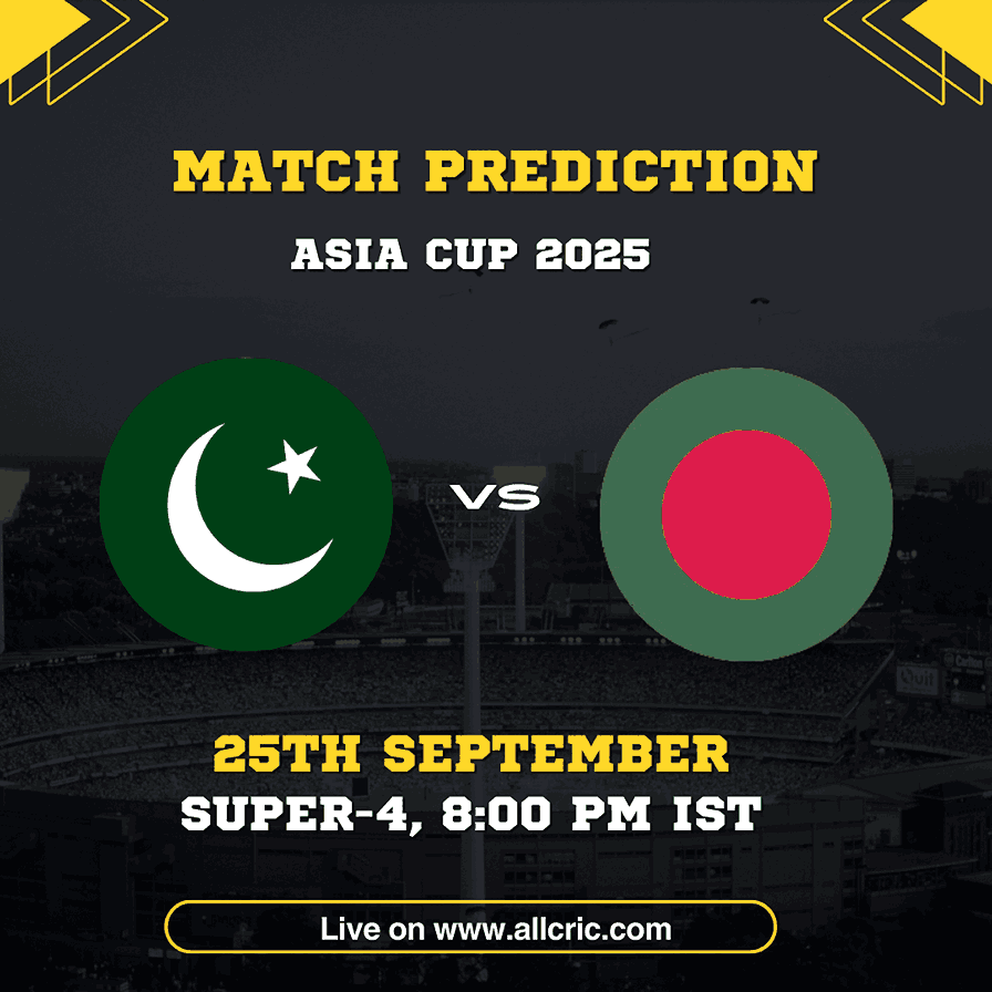 PAK vs BAN Dream11 Prediction Today – Asia Cup 2025 Super 4 match preview with fantasy tips, probable XI, and match details (25th September, 8:00 PM IST).