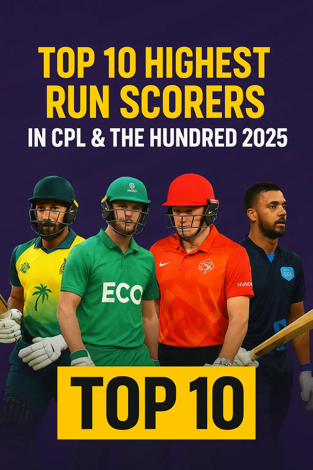 Top 10 Highest Run Scorers CPL & Hundred 2025 – Stats & Records