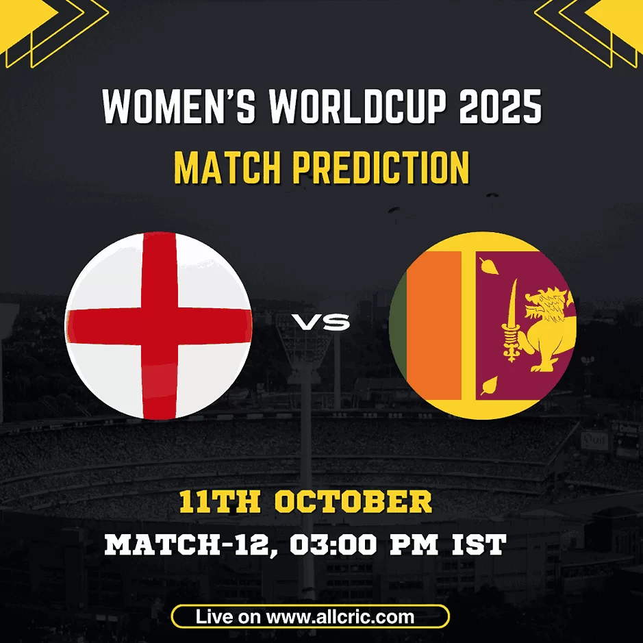 ENG-W vs SL-W today match prediction — England Women vs Sri Lanka Women, Women’s World Cup 2025 Match 12. Get Dream11 team prediction, fantasy tips, and match preview.