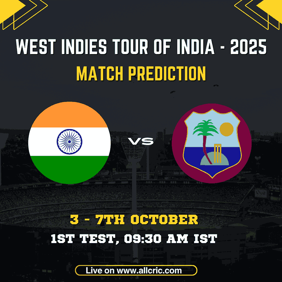 IND vs WI Dream11 Prediction Today Match – India vs West Indies 1st Test 2025 at Narendra Modi Stadium, Ahmedabad from 3rd to 7th October, fantasy tips, probable playing XI, match preview, and live updates
