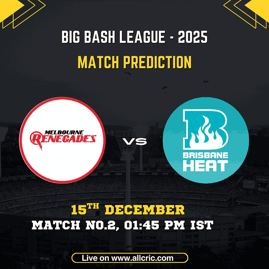 MR vs BH Dream11 prediction and match preview for Big Bash League 2025 Match 2 featuring Melbourne Renegades vs Brisbane Heat at Simonds Stadium on 15 December, including team prediction and today match prediction