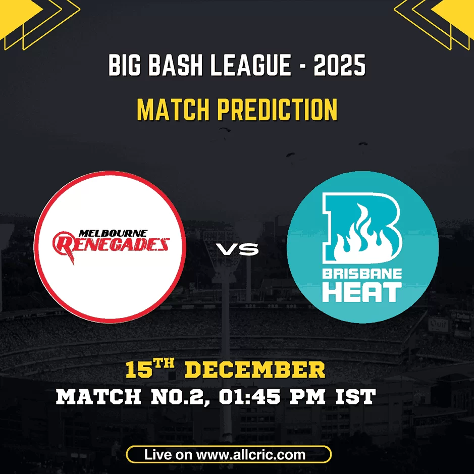 MR vs BH Dream11 prediction and match preview for Big Bash League 2025 Match 2 featuring Melbourne Renegades vs Brisbane Heat at Simonds Stadium on 15 December, including team prediction and today match prediction