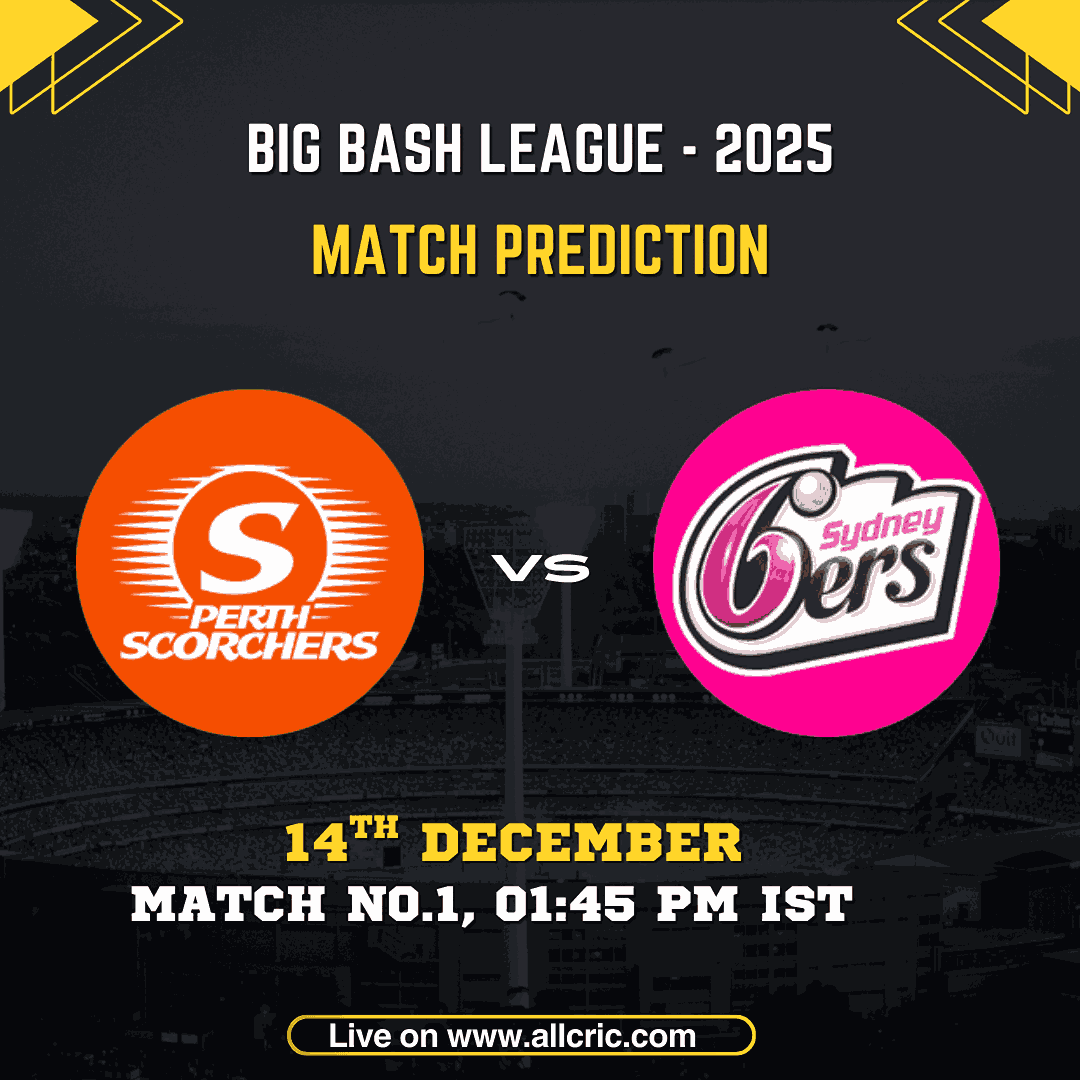 PS vs SS Dream11 prediction and PS vs SS today match prediction for BBL 2025 Match 1 at Optus Stadium, Perth, featuring Perth Scorchers vs Sydney Sixers on 14th December