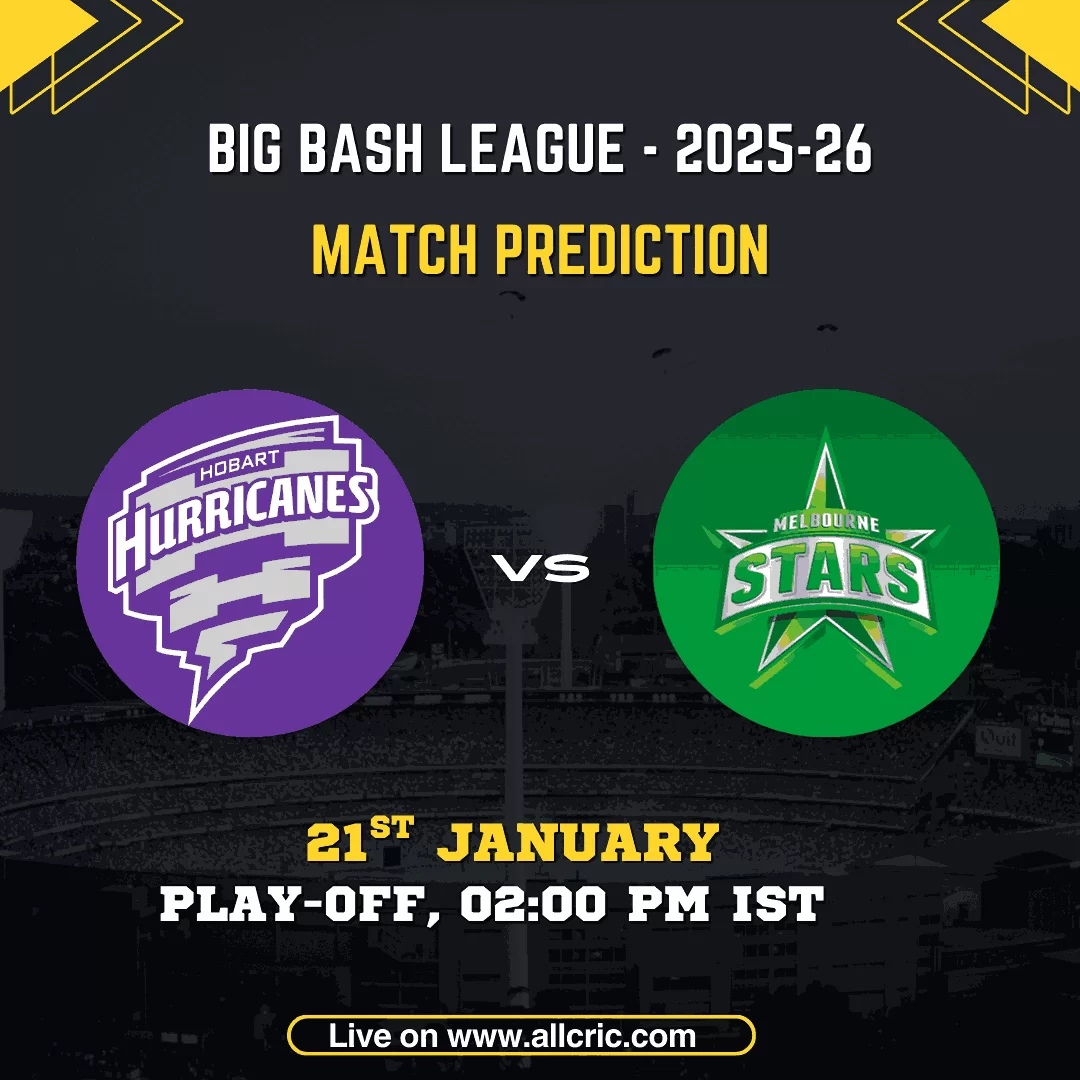HUR vs STA dream11 prediction – Hobart Hurricanes vs Melbourne Stars today match prediction, HUR vs STA dream11 team today for BBL 2025-26 Qualifier at Bellerive Ova