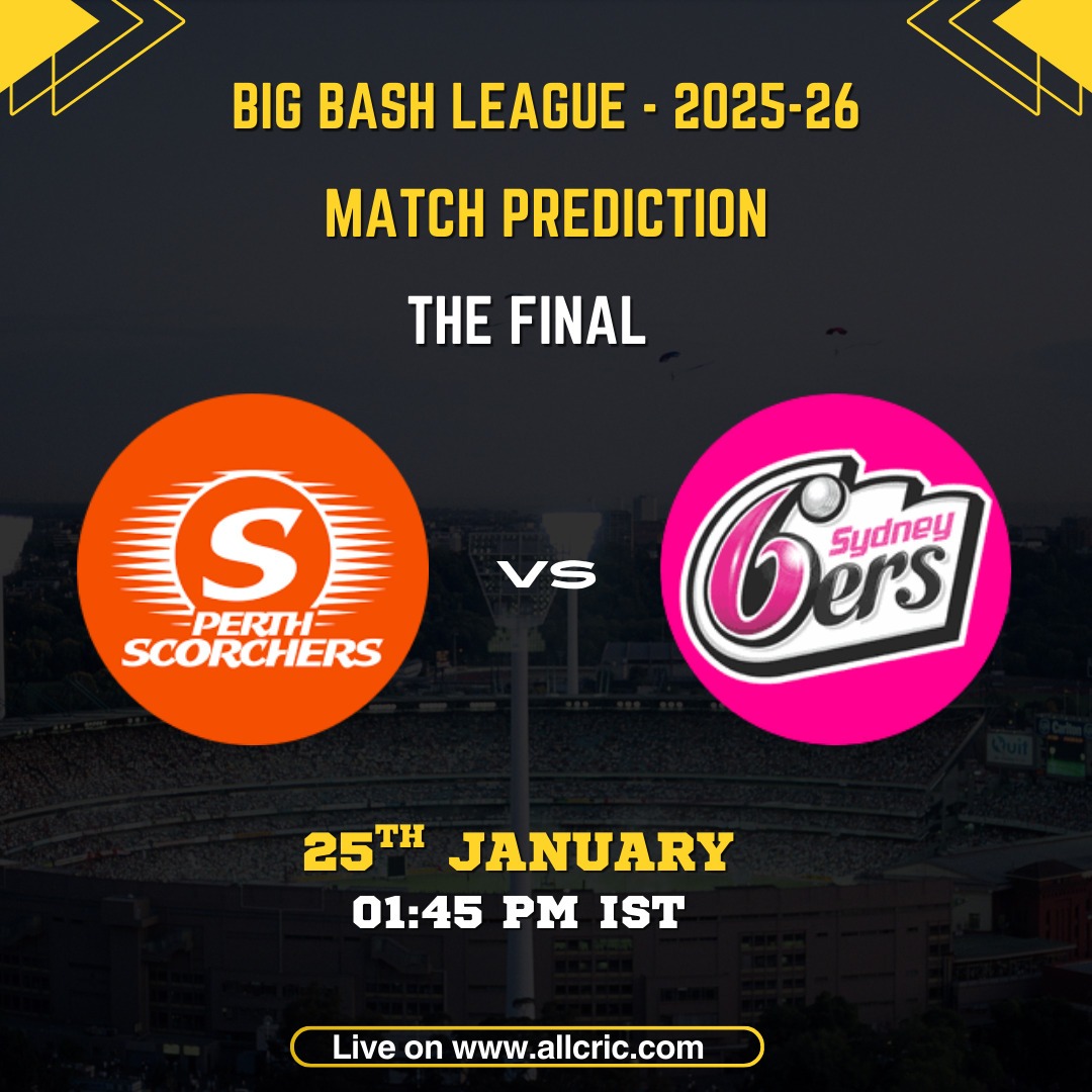SCO vs SIX BBL Final 2025-26 match prediction – Perth Scorchers vs Sydney Sixers