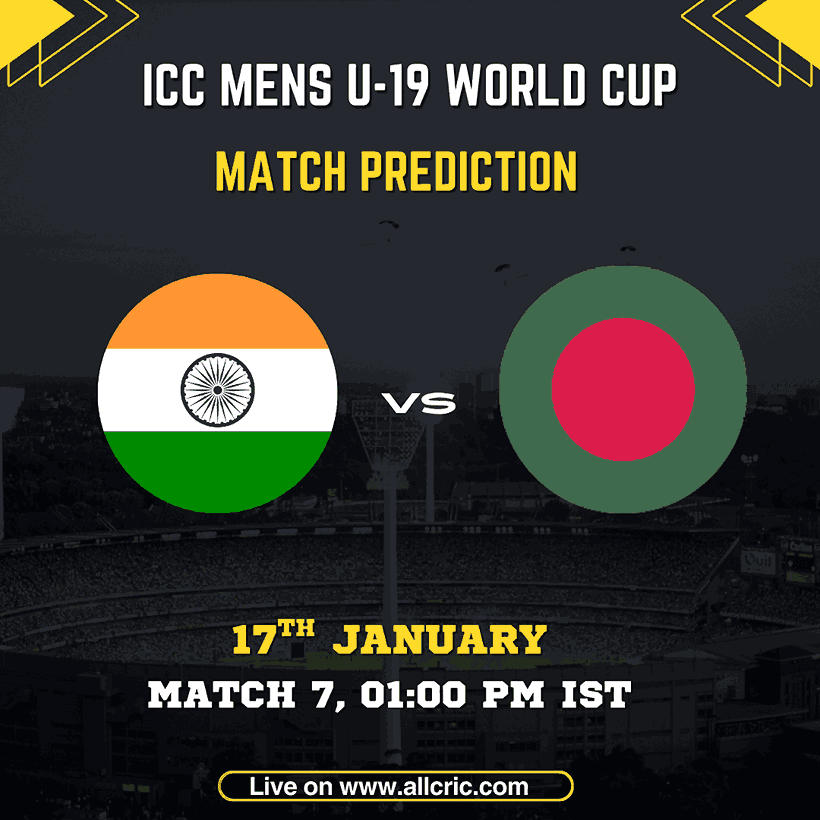Ind U19 vs Ban U19 today match prediction – ICC Men’s U19 World Cup 2026 Match 7 preview, Dream11 team & win prediction