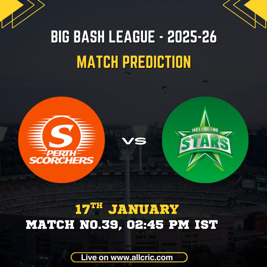 Perth Scorchers vs Melbourne Stars Match Prediction – BBL Match 39