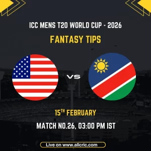 USA vs NAM Dream11 prediction today match at MA Chidambaram Stadium Chennai featuring Monank Patel and Gerhard Erasmus