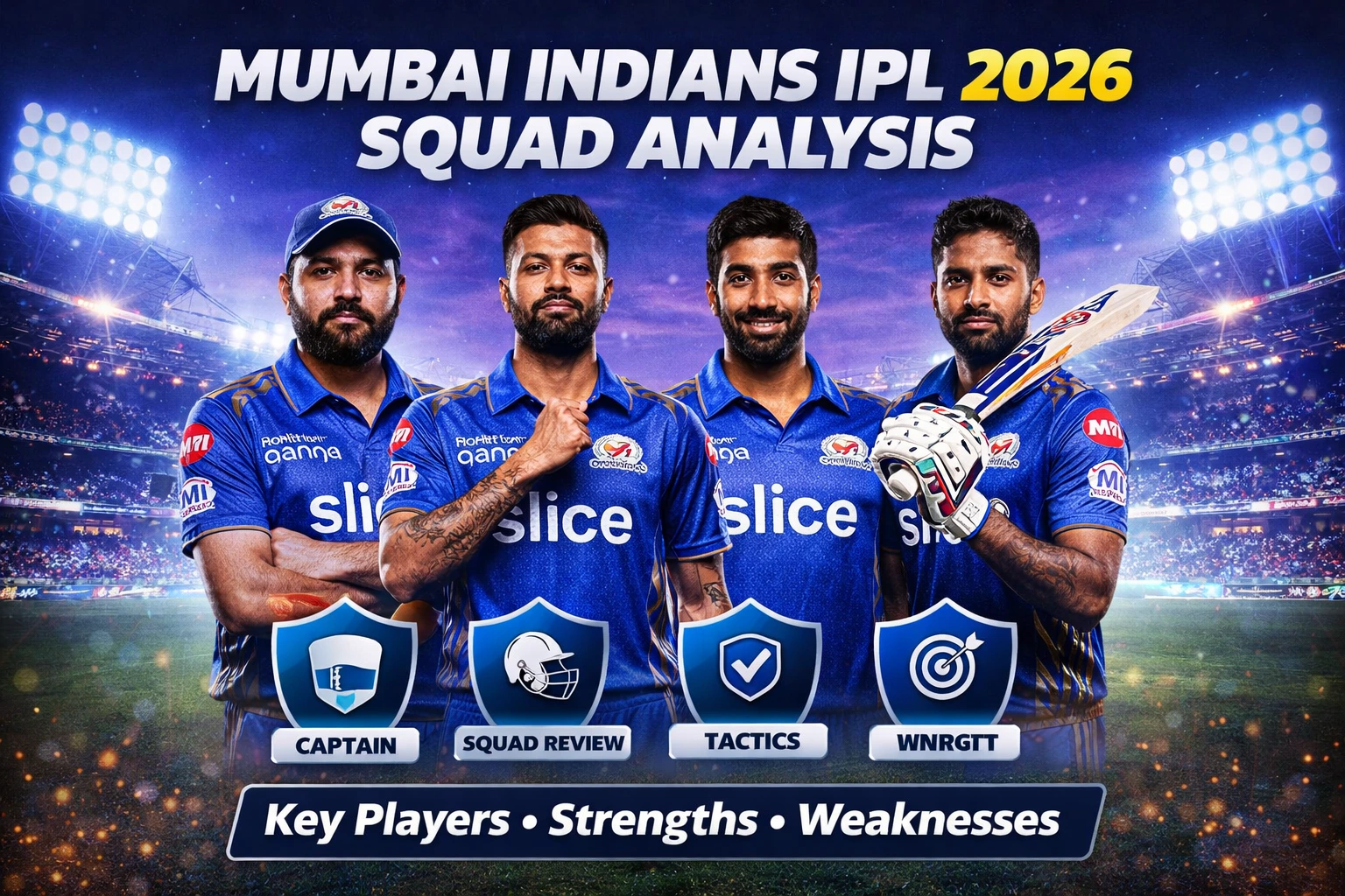 Mumbai Indians IPL 2026 squad with Rohit Sharma, Hardik Pandya, Jasprit Bumrah and Suryakumar Yadav