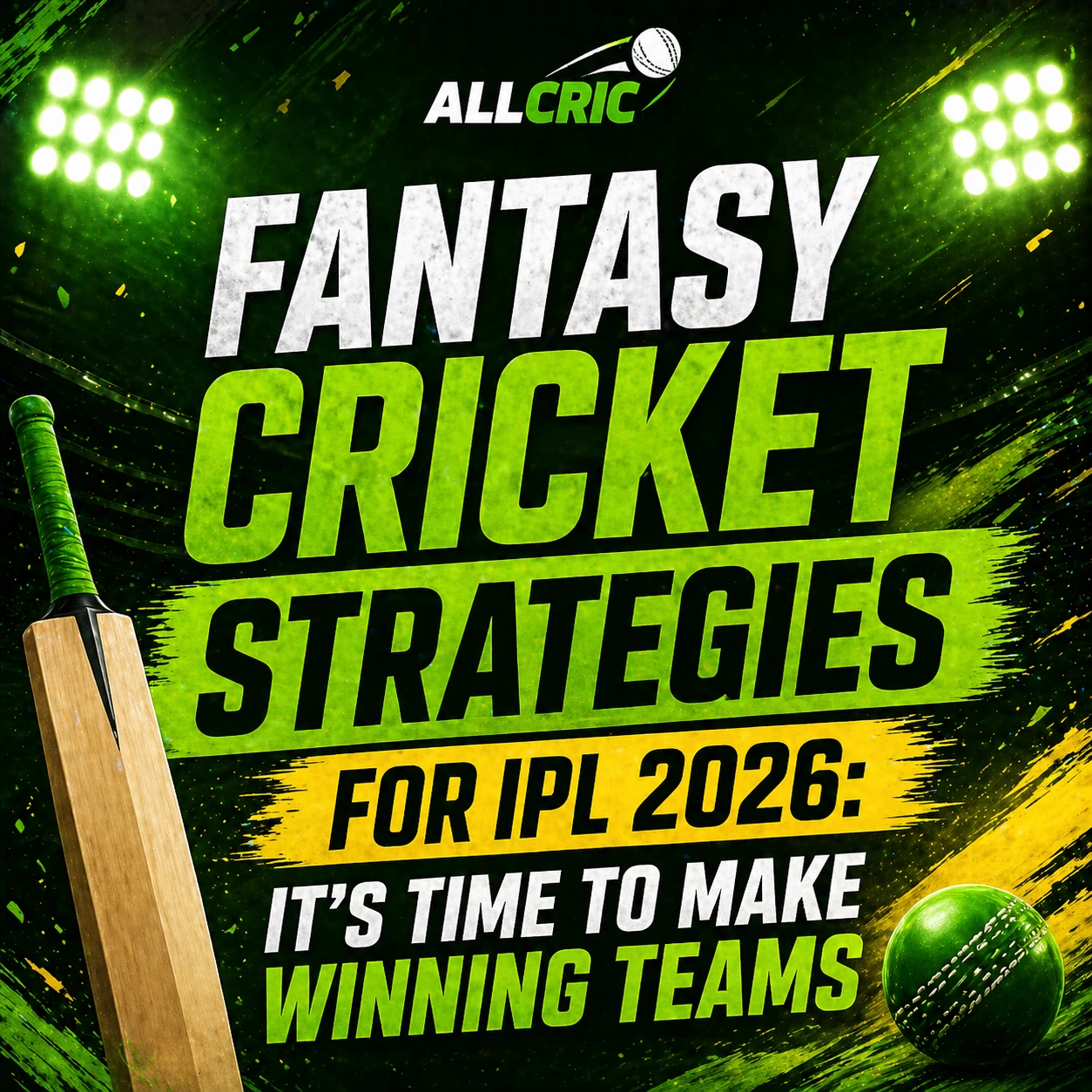 Fantasy cricket strategies for IPL 2026 winning teams AllCric themed banner