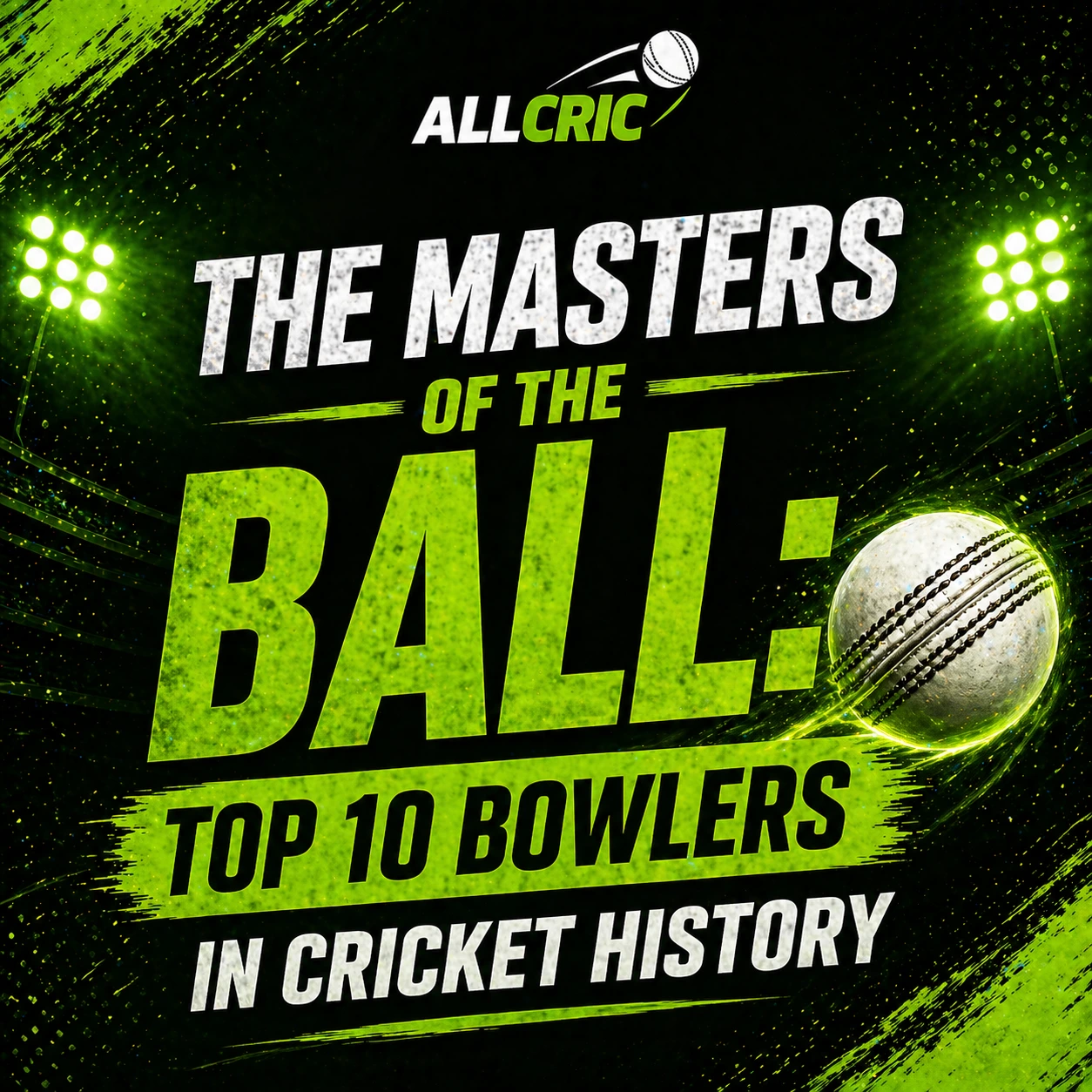 Top 10 bowlers in cricket history AllCric green theme banner