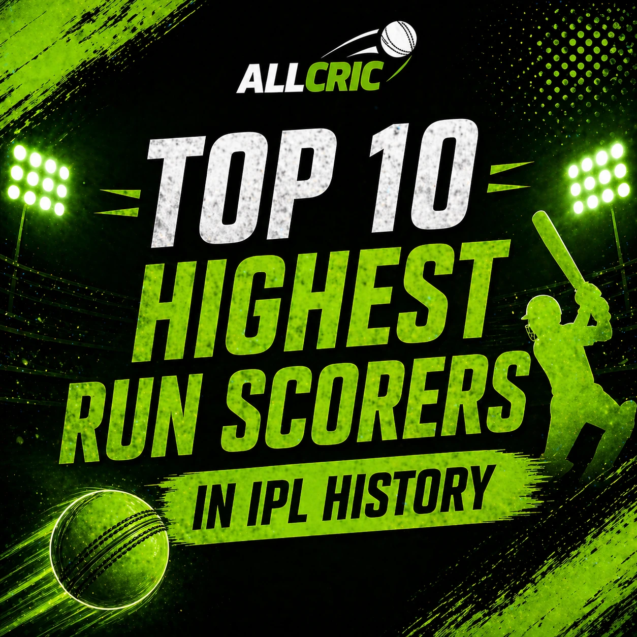 Top 10 highest run scorers in IPL history AllCric green theme banner