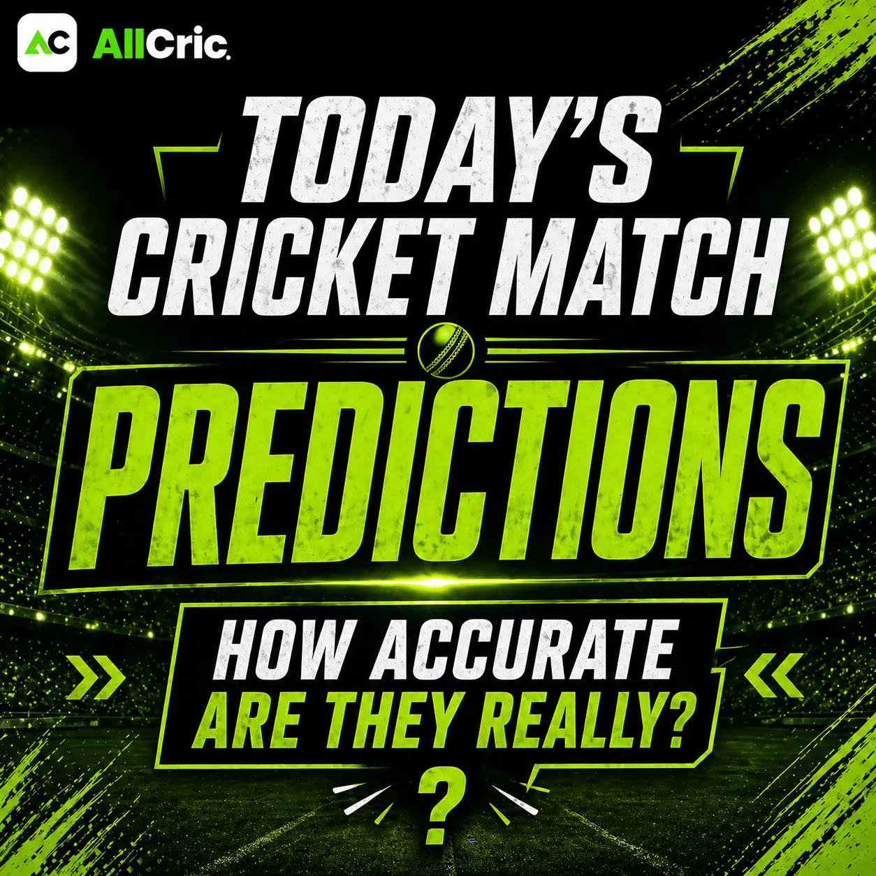 Today’s cricket match predictions how accurate are they infographic in AllCric green black theme