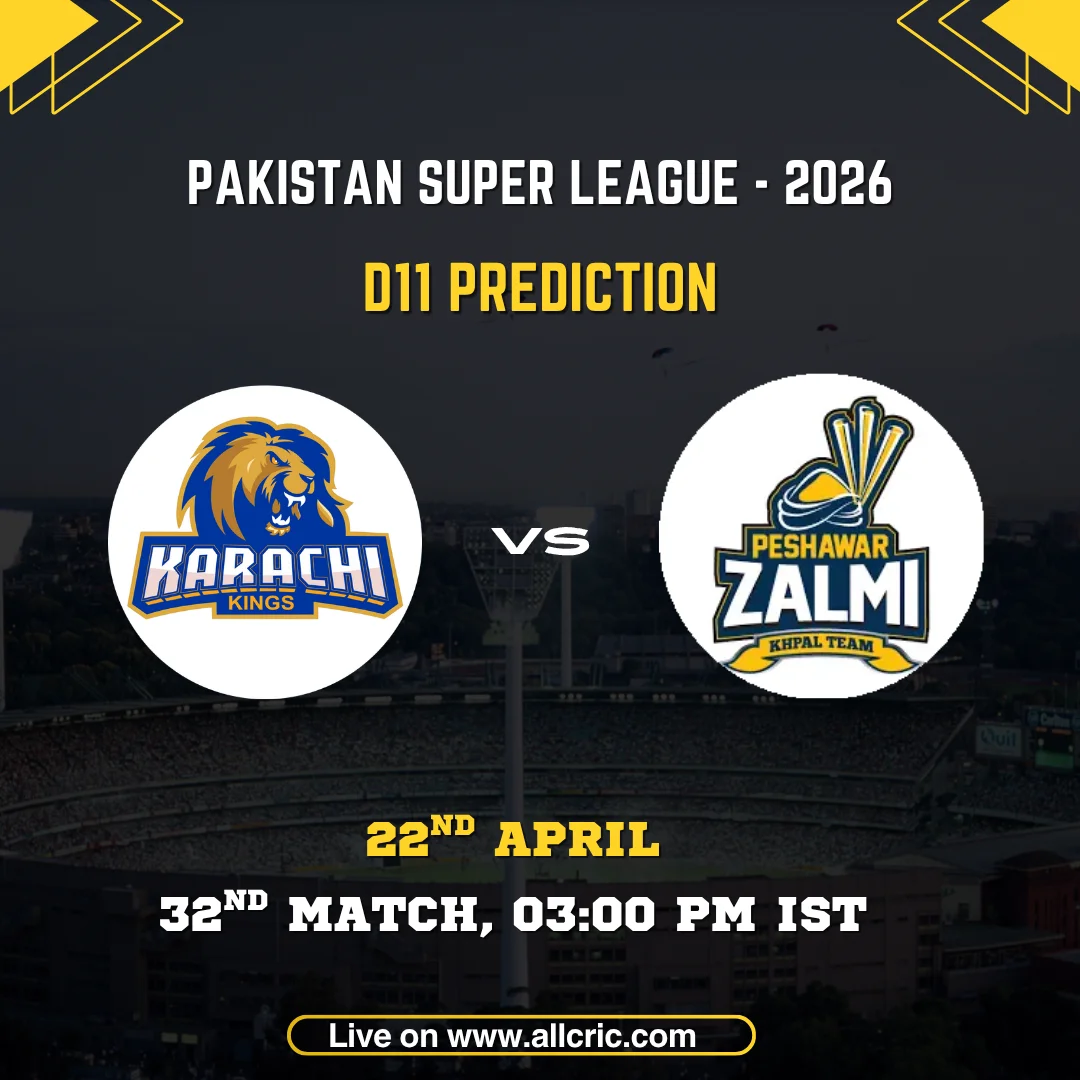 KAR vs PES Dream11 prediction PSL 2026 Match 32 Karachi Kings vs Peshawar Zalmi fantasy team tips and match details