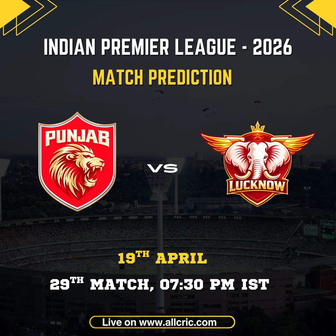 PBKS vs LSG match prediction IPL 2026 – Punjab Kings vs Lucknow Super Giants prediction April 19 New Chandigarh Stadium