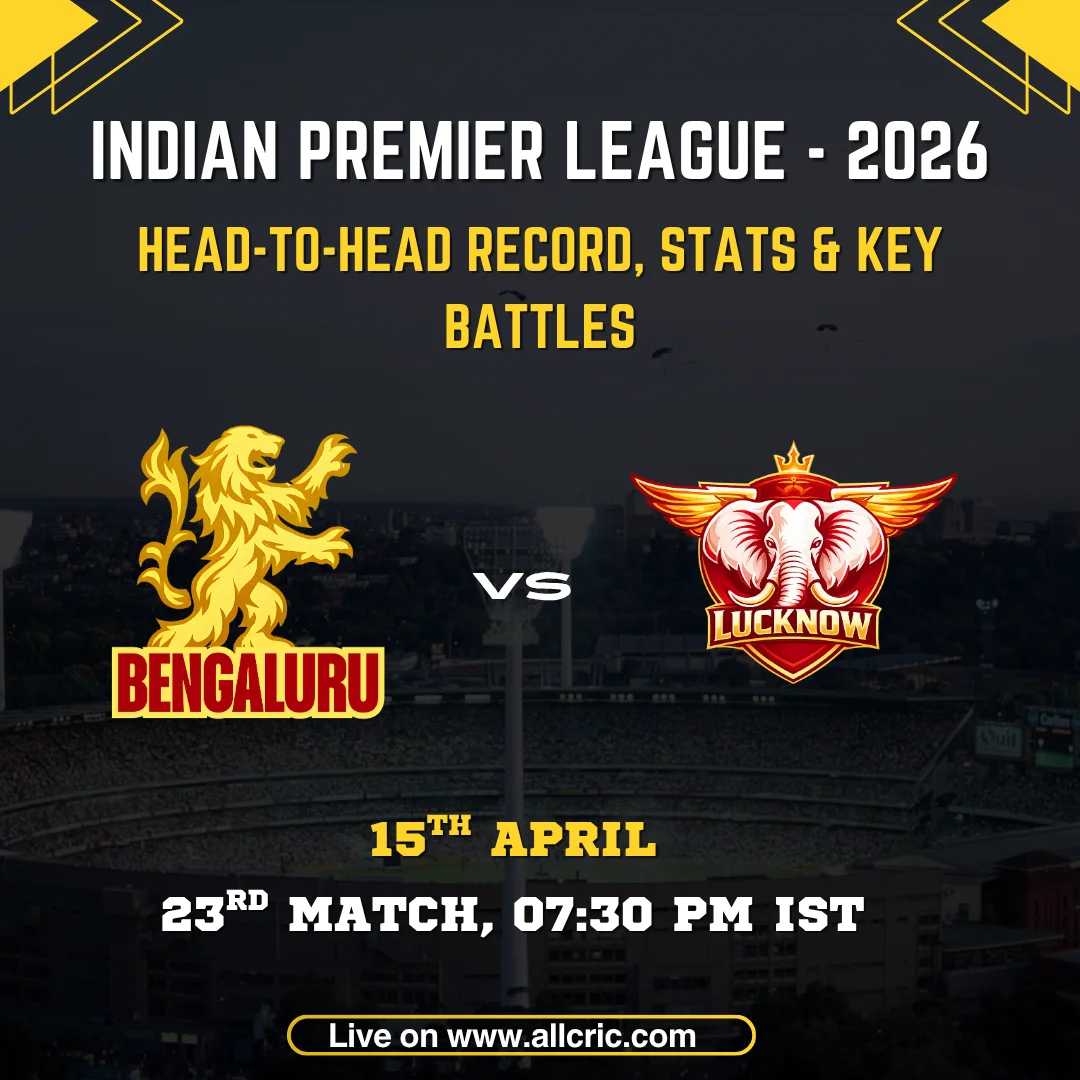 RCB vs LSG head-to-head record IPL 2026 Match 23 Royal Challengers Bengaluru vs Lucknow Super Giants stats and key battles to watch in IPL 2026 Match 23