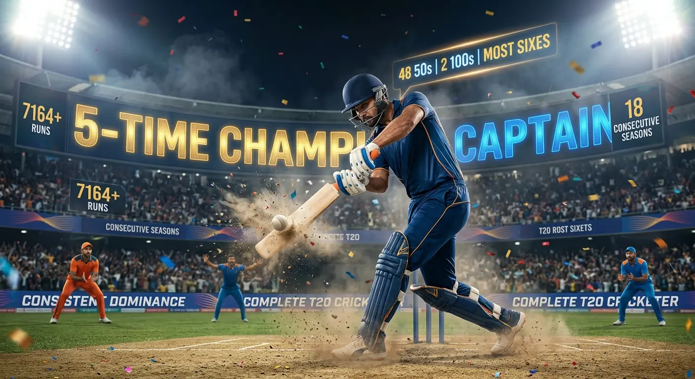 Rohit Sharma IPL records 5-time champion Mumbai Indians captain batting stats 7164 runs most sixes IPL legend T20 cricket