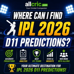 Where can I find IPL 2026 Dream11 predictions infographic showing headings like expert analysis best teams stats insights and accurate predictions AllCric