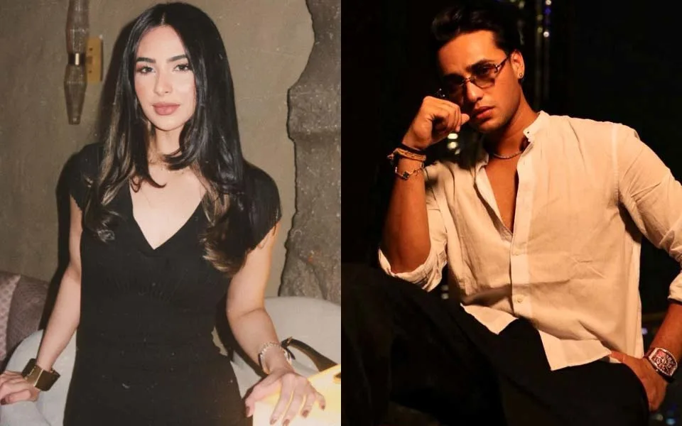 Side-by-side photographs of Abhishek Sharma and fashion entrepreneur Laila Faisal