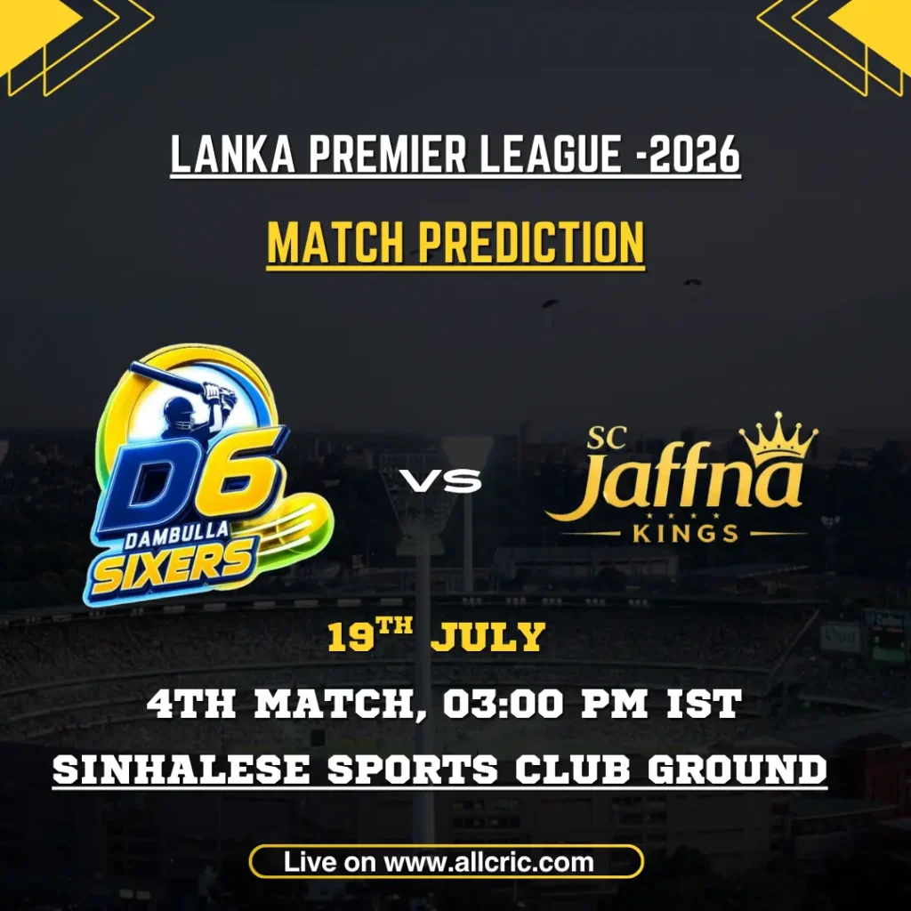Get DS vs JK today match prediction, toss call, pitch report, playing XI, key players and win chance for LPL 2026 Match 4.