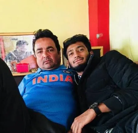 Khaleel Ahmed with childhood coach Imtiyaz Khan, who helped develop the left-arm pacer at a cricket academy in Tonk, Rajasthan.