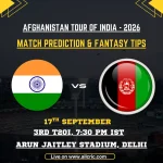 IND vs AFG 3rd T20 Match Prediction, Pitch Report & Fantasy Tips