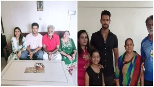 Shivam Dube pictured with family members in personal photographs, highlighting the strong family support behind his cricket career and personal journey.