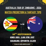 ZIM vs AUS 2nd ODI Match Prediction & Fantasy Tips