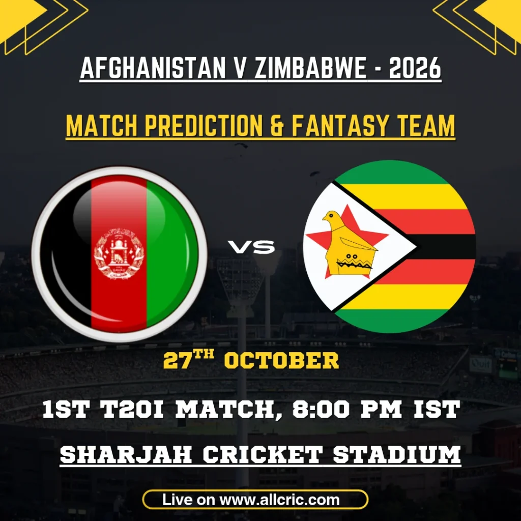 AFG vs ZIM Today Match Prediction & Fantasy Tips - 1st T20I 2026