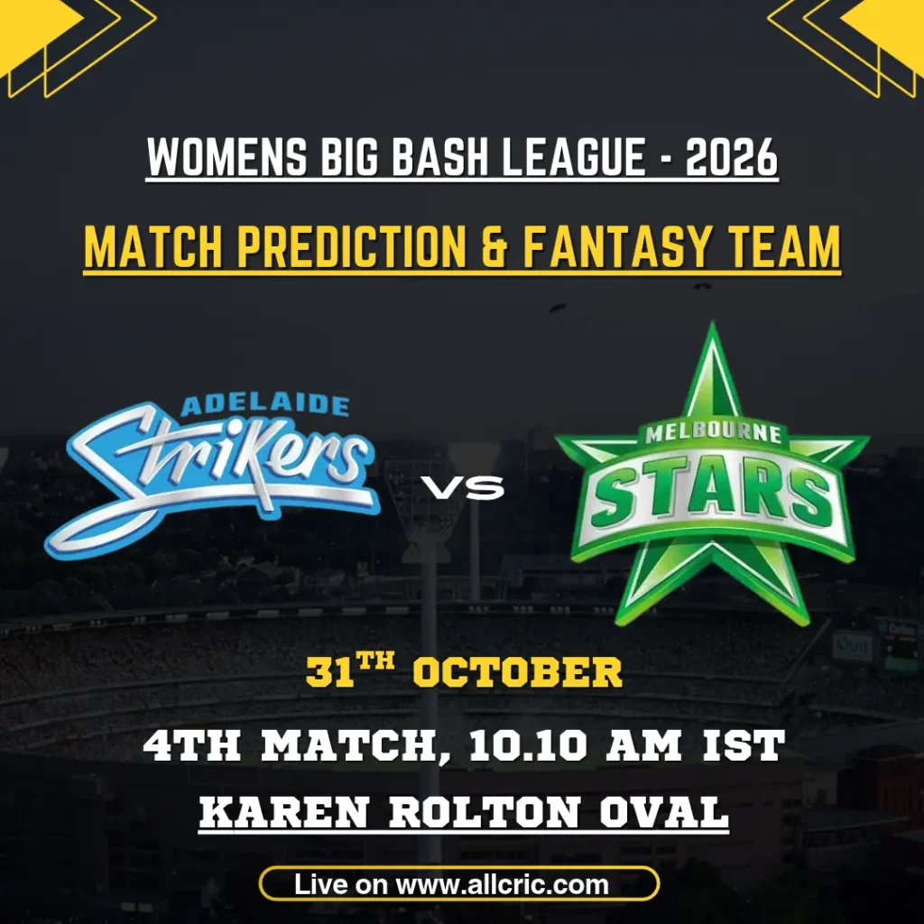 AS-W vs MS-W 4th Match Prediction & Fantasy Team - WBBL 2026