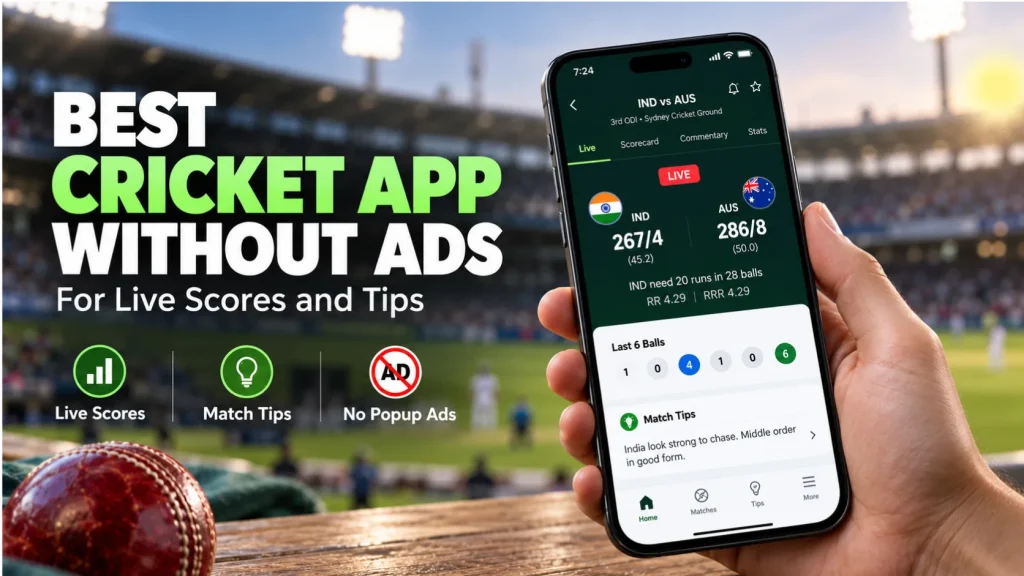 Best Cricket App Without Ads for Live Scores and Tips