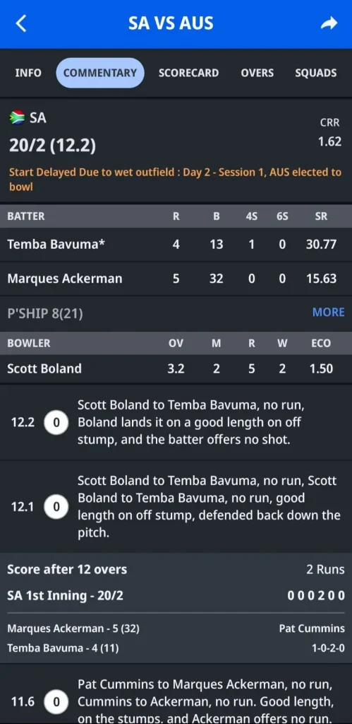 Crictracker Live Score