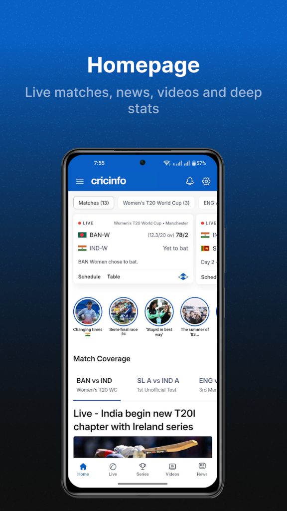 Espncricinfo app