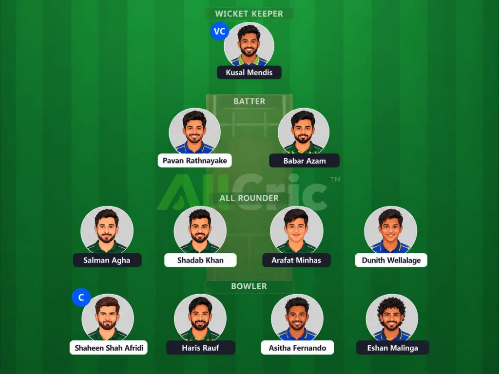 PAK vs SL 5th ODI Fantasy Team 1