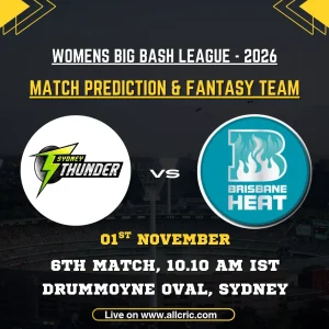 ST-W vs BH-W 6th Match Prediction & Fantasy Team – WBBL 2026