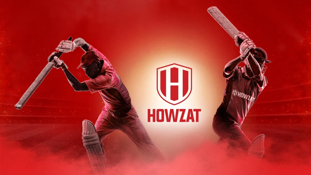 Howzat fantasy cricket app with cricket players and logo