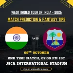 IND vs WI 2nd T20I Match Prediction, Pitch Report & Fantasy Tips