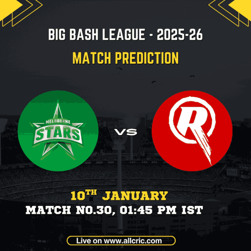 REN vs STA Dream11 prediction and match prediction for BBL 2025–26 Match 30 at Docklands Stadium, featuring Melbourne Renegades vs Melbourne Stars on 10 January.