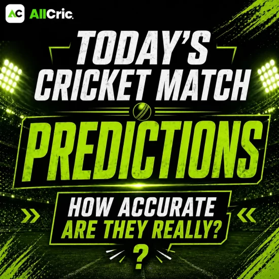 Today’s cricket match predictions how accurate are they infographic in AllCric green black theme