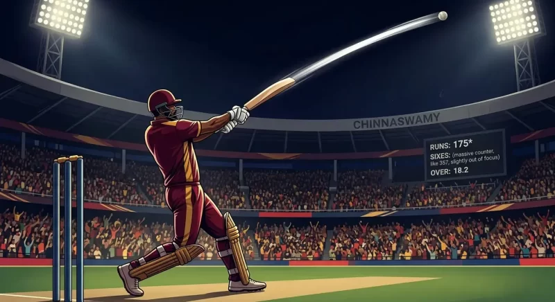 Chris Gayle 175 IPL innings Chinnaswamy Stadium – highest individual score 175* Universe Boss six hitting record IPL history