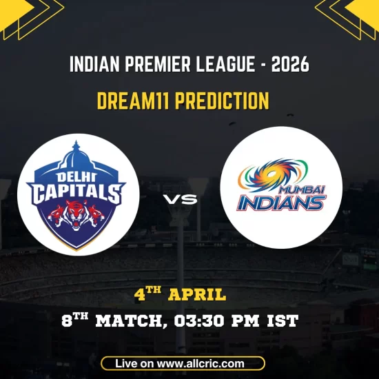 DC vs MI Dream11 prediction today match for IPL 2026 featuring Delhi Capitals vs Mumbai Indians, 4 April match details, fantasy cricket tips, probable teams, captain picks and match prediction