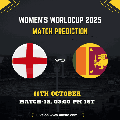 ENG-W vs SL-W Today Match Prediction & Fantasy Tips – Womem’s ODI World Cup 2025 ENG-W vs SL-W today match prediction — England Women vs Sri Lanka Women, Women’s World Cup 2025 Match 12. Get Dream11 team prediction, fantasy tips, and match preview.