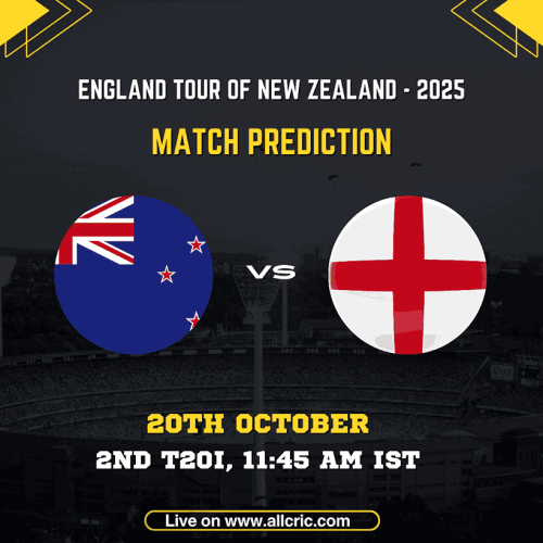 ENG vs NZ Today Match Prediction & Fantasy Team – 2nd T20 ENG vs NZ Today Match Prediction — England vs New Zealand 2nd T20I 2025 match preview, pitch report, weather update, fantasy tips, and team prediction from Christchurch.”