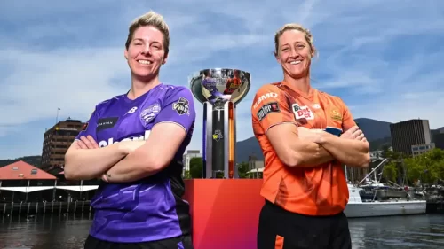 HH-W vs PS-W WBBL Final 2025 poster showing Hobart Hurricanes Women vs Perth Scorchers Women with – HH-W vs PS-W Final Playing 11