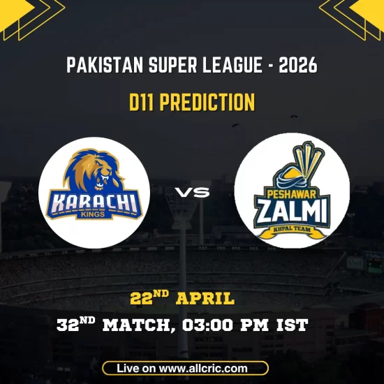 KAR vs PES Dream11 prediction PSL 2026 Match 32 Karachi Kings vs Peshawar Zalmi fantasy team tips and match details