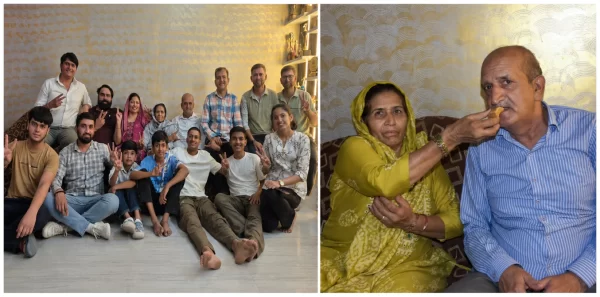Prince Yadav family photos with relatives at home, highlighting the Delhi fast bowler’s family background and support system.