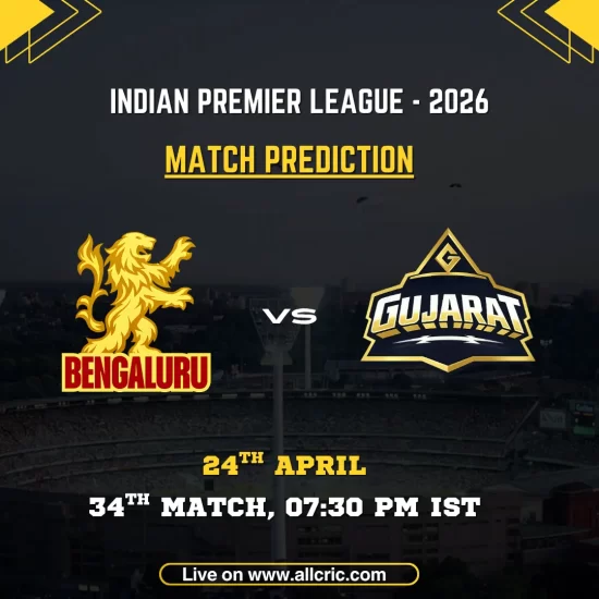 RCB vs GT today match prediction IPL 2026 Royal Challengers Bengaluru vs Gujarat Titans win prediction April 24 Chinnaswamy stadium